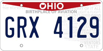 OH license plate GRX4129