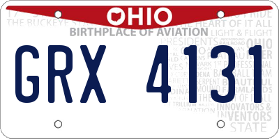 OH license plate GRX4131