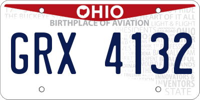 OH license plate GRX4132