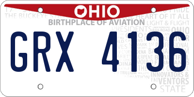 OH license plate GRX4136