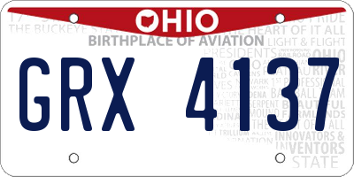 OH license plate GRX4137