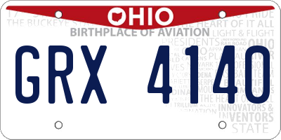 OH license plate GRX4140