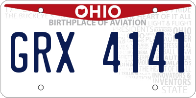 OH license plate GRX4141