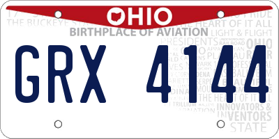OH license plate GRX4144