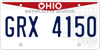 OH license plate GRX4150