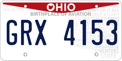 OH license plate GRX4153