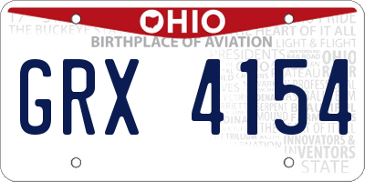 OH license plate GRX4154
