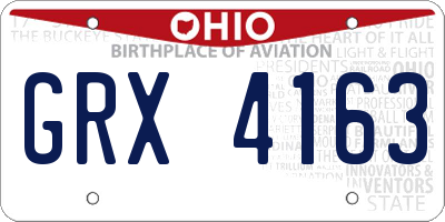 OH license plate GRX4163