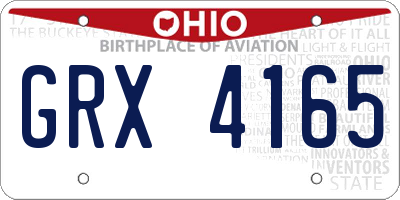 OH license plate GRX4165