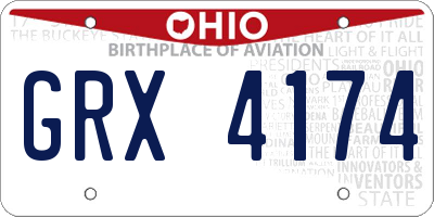 OH license plate GRX4174