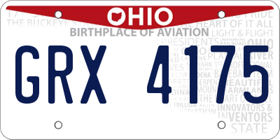 OH license plate GRX4175