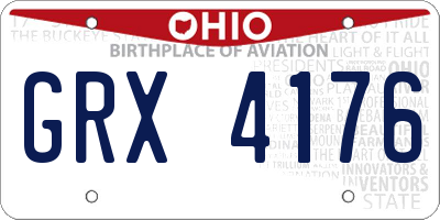 OH license plate GRX4176
