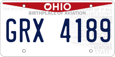 OH license plate GRX4189