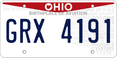 OH license plate GRX4191
