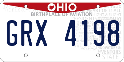 OH license plate GRX4198
