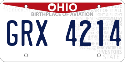 OH license plate GRX4214