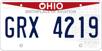 OH license plate GRX4219