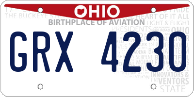 OH license plate GRX4230