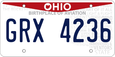 OH license plate GRX4236