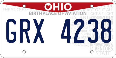 OH license plate GRX4238