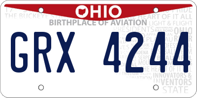OH license plate GRX4244