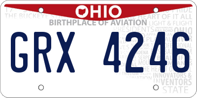 OH license plate GRX4246