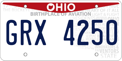 OH license plate GRX4250