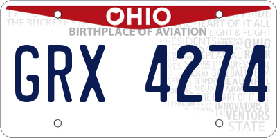 OH license plate GRX4274