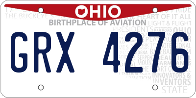 OH license plate GRX4276