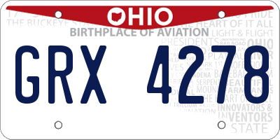 OH license plate GRX4278