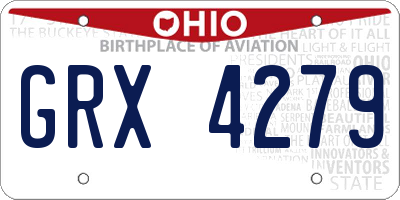 OH license plate GRX4279