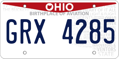 OH license plate GRX4285
