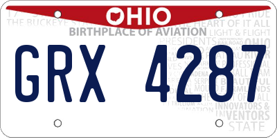 OH license plate GRX4287