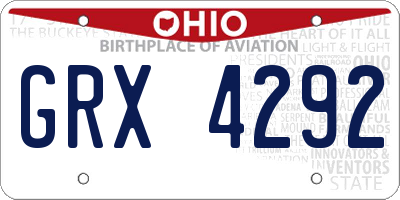 OH license plate GRX4292