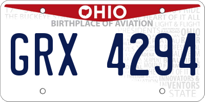 OH license plate GRX4294