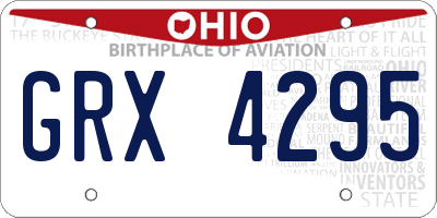 OH license plate GRX4295