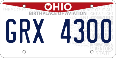 OH license plate GRX4300