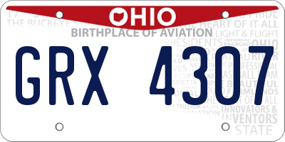 OH license plate GRX4307