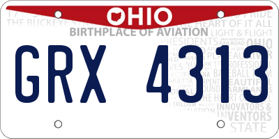 OH license plate GRX4313