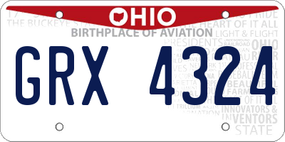 OH license plate GRX4324