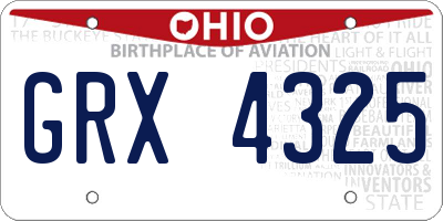 OH license plate GRX4325