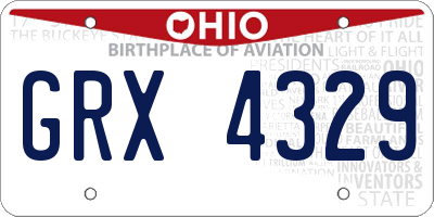 OH license plate GRX4329