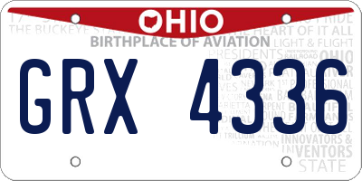 OH license plate GRX4336