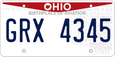 OH license plate GRX4345