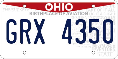OH license plate GRX4350