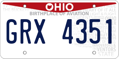 OH license plate GRX4351