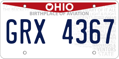 OH license plate GRX4367