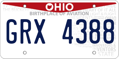 OH license plate GRX4388