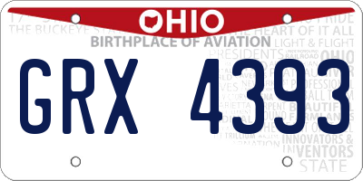 OH license plate GRX4393