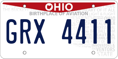 OH license plate GRX4411